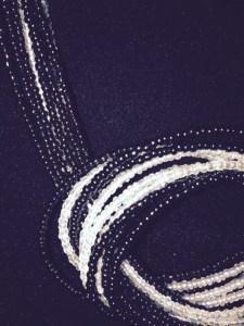 Necklace - beaded strands with loop close up