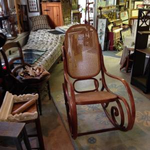 Bentwood rocker, fainting couch etc