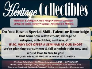 Looking for people interested in teaching small seminars, offering appraisals, etc.
