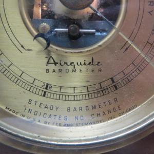 930s Airguide Barometer, Brass & Mahogany Case by Fee and Stemwedel 