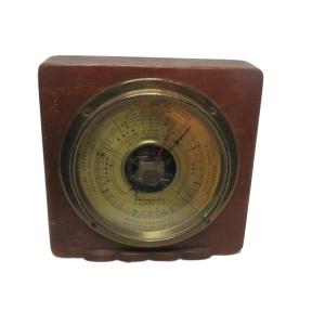 930s Airguide Barometer, Brass & Mahogany Case by Fee and Stemwedel 
