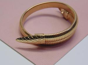 Gold tone adjustable snake bracelet