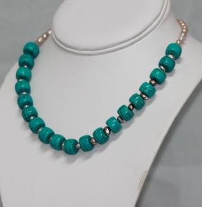 250.00CTW PHILIPPINE FRESHWATER PEARL AND BLUE TURQUOIS
