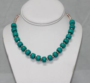 250.00CTW PHILIPPINE FRESHWATER PEARL AND BLUE TURQUOIS