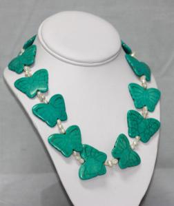502CTW NATURAL BLUE TURQUOISE BUTTERFLY 