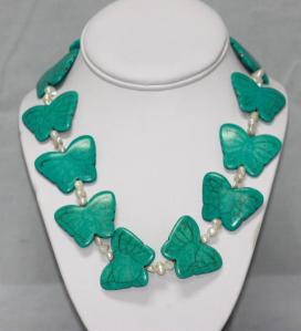 502CTW NATURAL BLUE TURQUOISE BUTTERFLY 