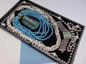 Assorted Costume Jewelry - Necklaces, Bracelets etc.  5 items: 3 necklaces and 2 bracelets. In good condition.