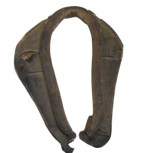 Antique Horse Collar Stuffed with Straw. This lovely antique horse collar stuffed with straw is quite in good shape considering the age & measures 24"h x 17"l! This would look great hanging on any wall.