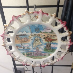 State of Maine Souvenir Ribbon Plate
