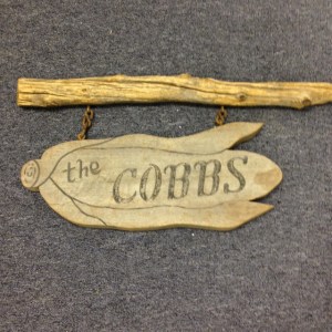 Look at this great carved sign for the Cobb family!