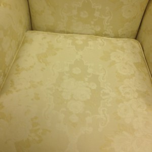 Chair, Chippendale Wing Back - White close-up of pattern