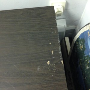 Entertainment Center #1. Showing some of the dings, scratches and imperfections.