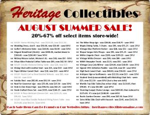 August 2016 Summer Sale List