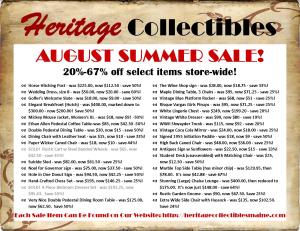August 2016 Summer Sale List