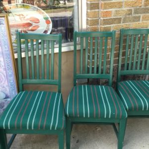 Dining Chairs - Green Stripe 7