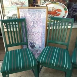 Dining Chairs - Green Stripe 8