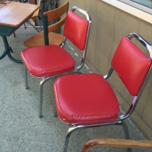Chairs, 2 Red - outside, 2nd look